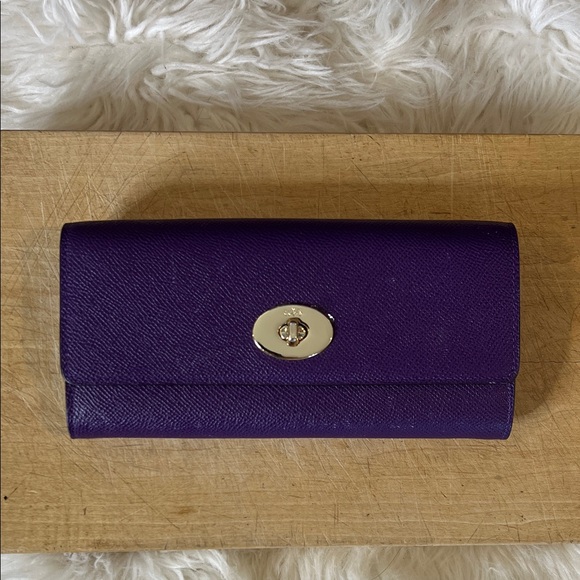Coach Pebbled Leather Slim Wallet - Picture 1 of 7
